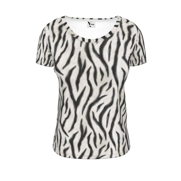 Zebra Ladies Scoop Neck T-Shirt – Rizzlly