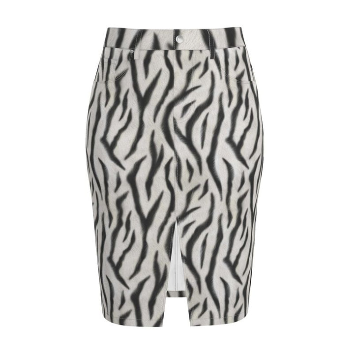 Zebra Denim Midi Skirt – Rizzlly