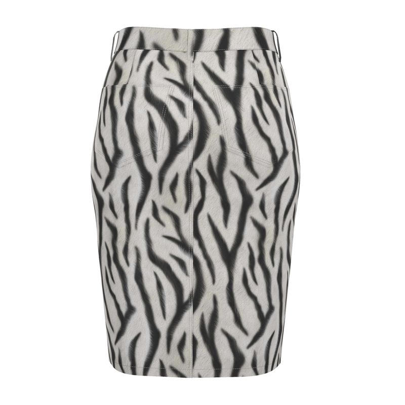 Zebra Denim Midi Skirt – Rizzlly