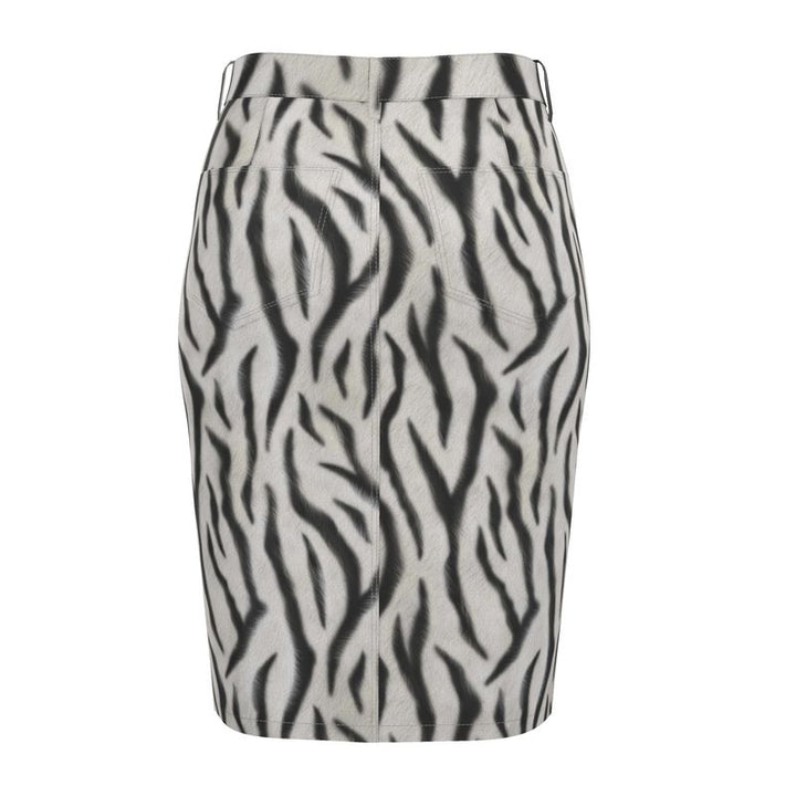 Zebra Denim Midi Skirt – Rizzlly
