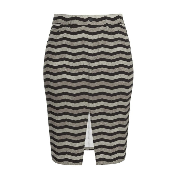 Chevron Denim Midi Skirt – Rizzlly