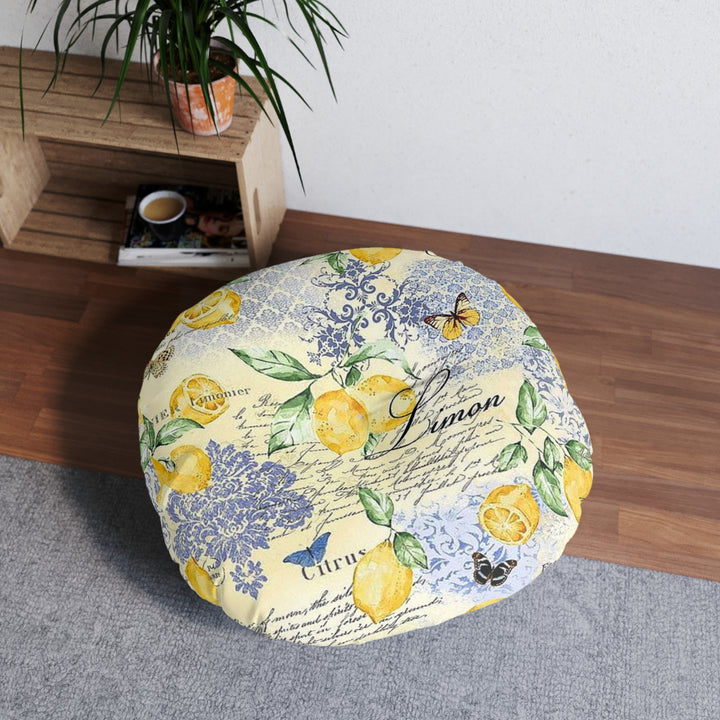 Lemon Blossom Tufted Floor Pillow