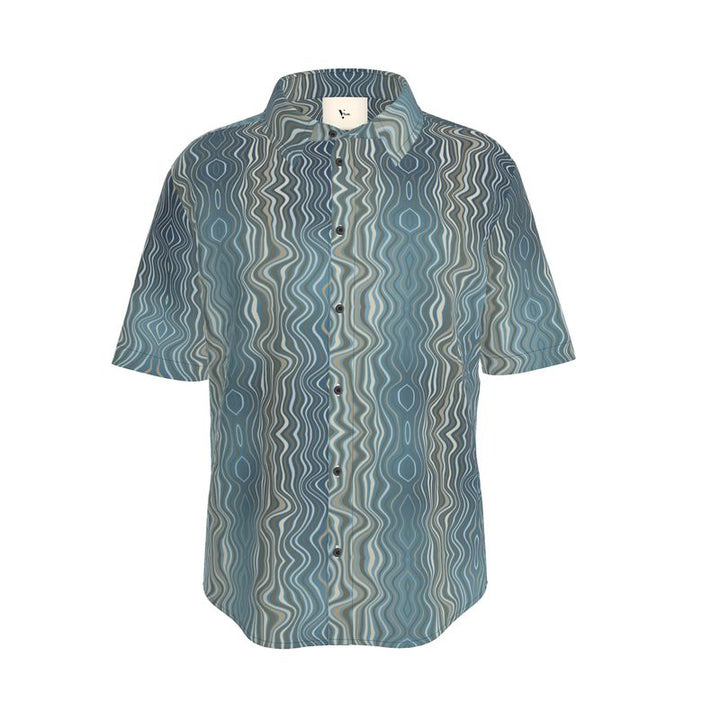 Wavy Optical Shirt – Blue Haze Drift Edition