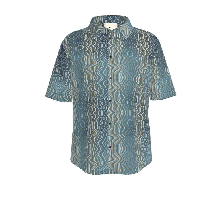 Wavy Optical Shirt – Blue Haze Drift Edition