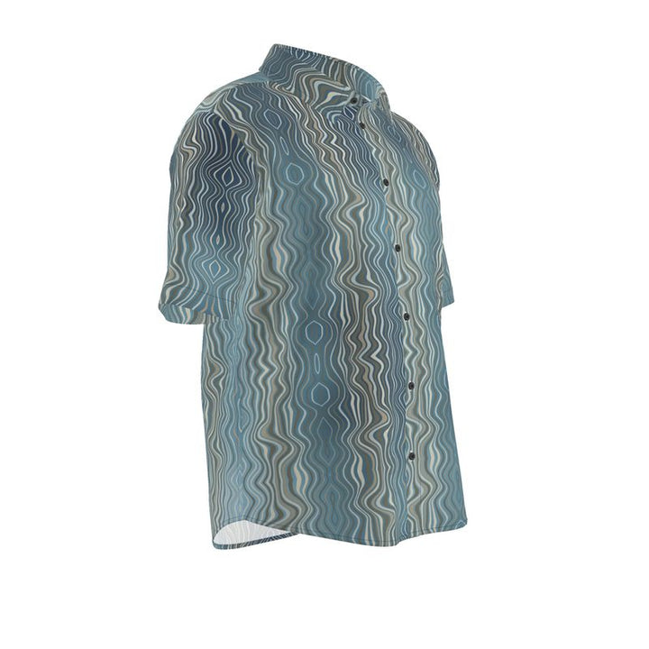 Wavy Optical Shirt – Blue Haze Drift Edition