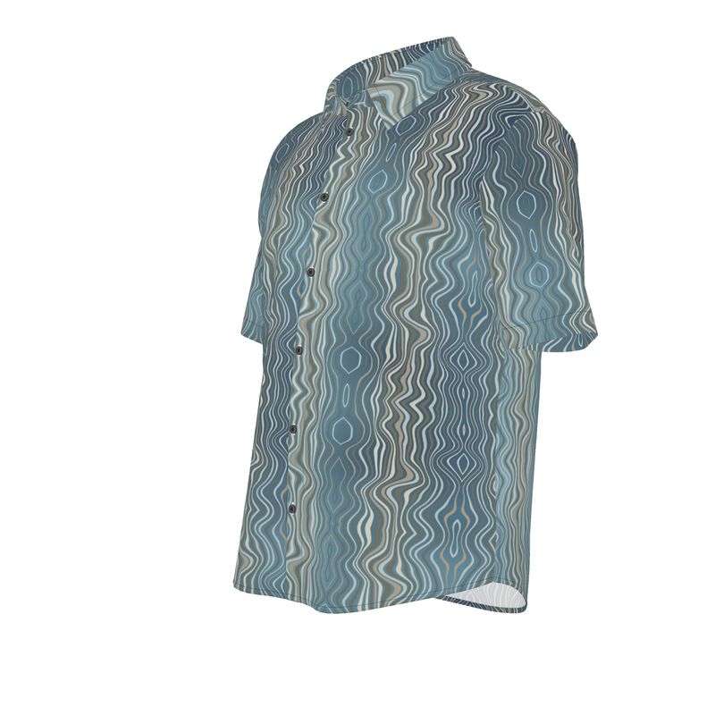 Wavy Optical Shirt – Blue Haze Drift Edition