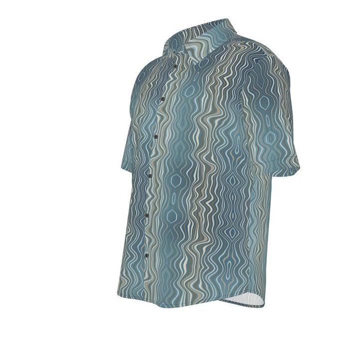 Wavy Optical Shirt – Blue Haze Drift Edition