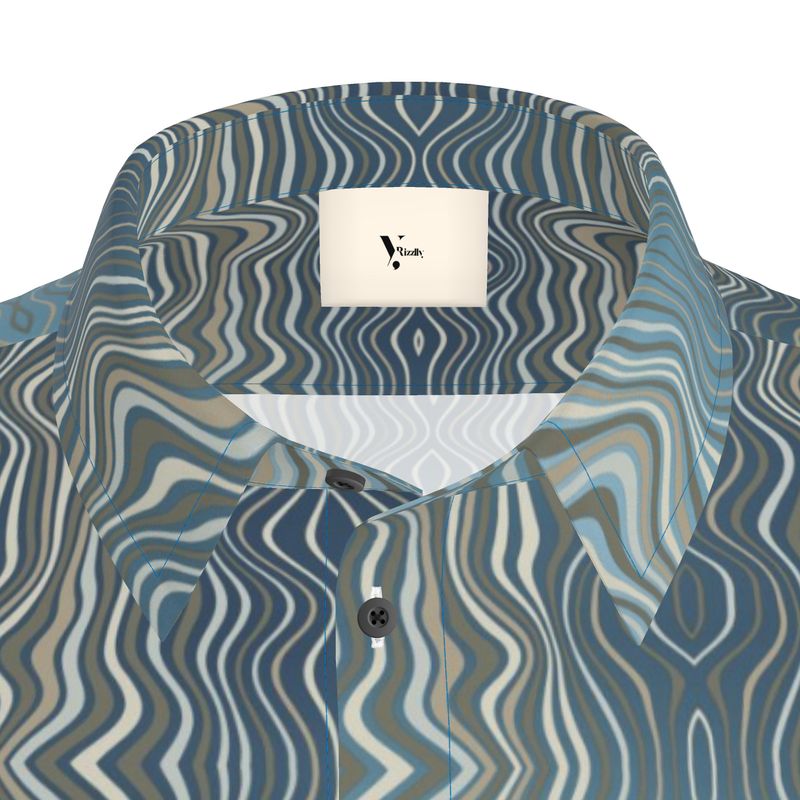 Wavy Optical Shirt – Blue Haze Drift Edition