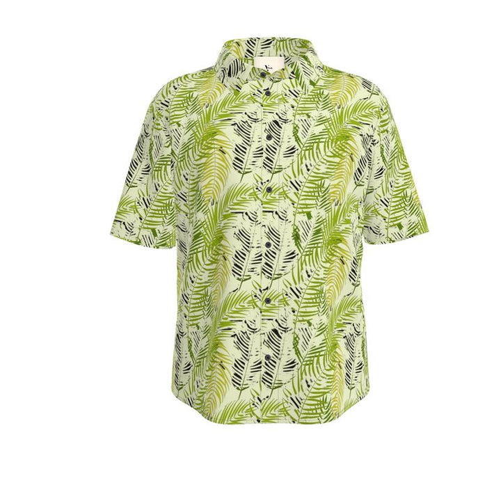 Men’s Short Sleeve Shirt – “Palm Code” in Neon Fern