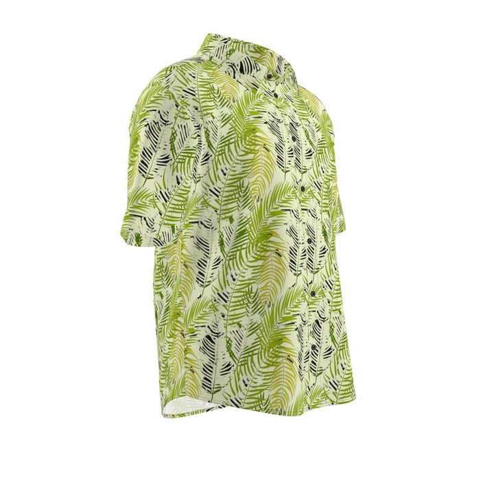 Men’s Short Sleeve Shirt – “Palm Code” in Neon Fern