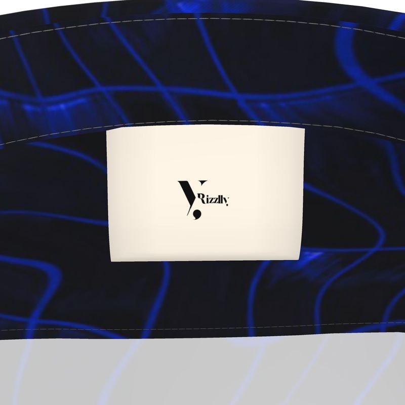 Men’s Short Sleeve Shirt – “Electric Flow” in Deep Blue Grid