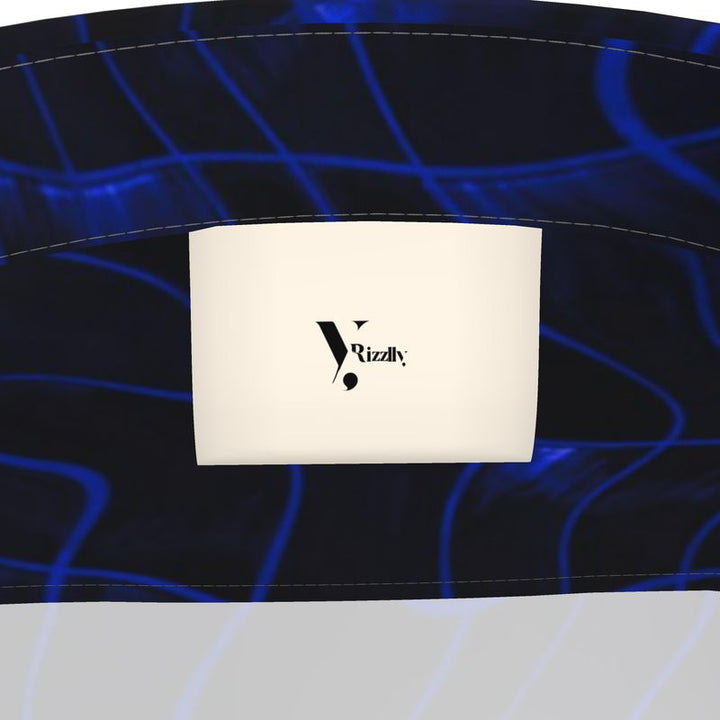Men’s Short Sleeve Shirt – “Electric Flow” in Deep Blue Grid