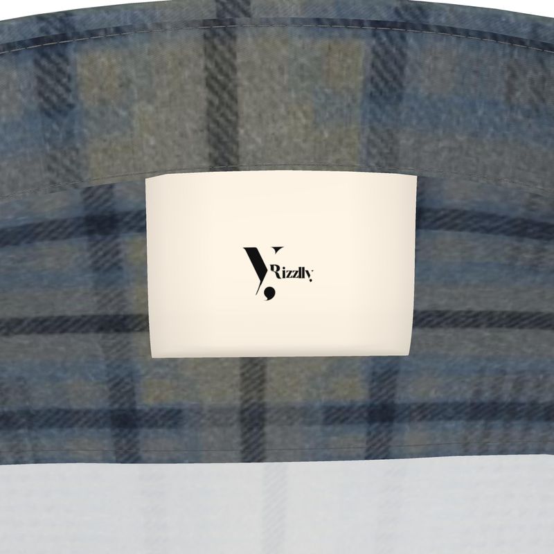 Men’s Short Sleeve Shirt – “Coastal Grid” in Denim Check