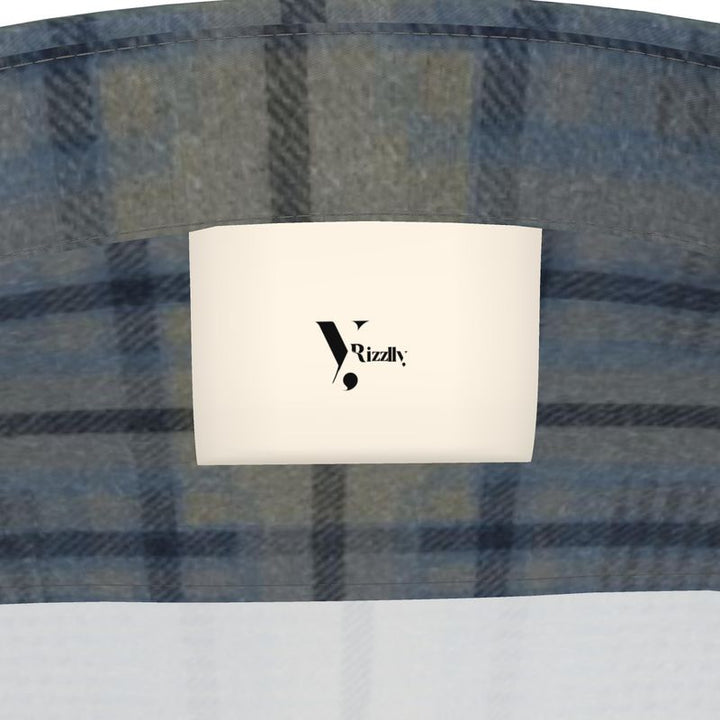 Men’s Short Sleeve Shirt – “Coastal Grid” in Denim Check