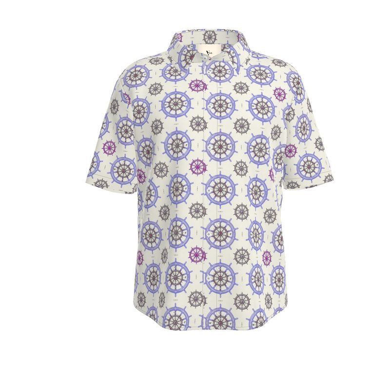 Men’s Short Sleeve Shirt – “Captain Mode” in Nautical Violet