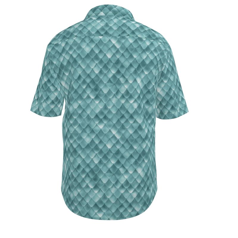 Men’s Short Sleeve Shirt – “Aqua Prism” in Glacial Teal