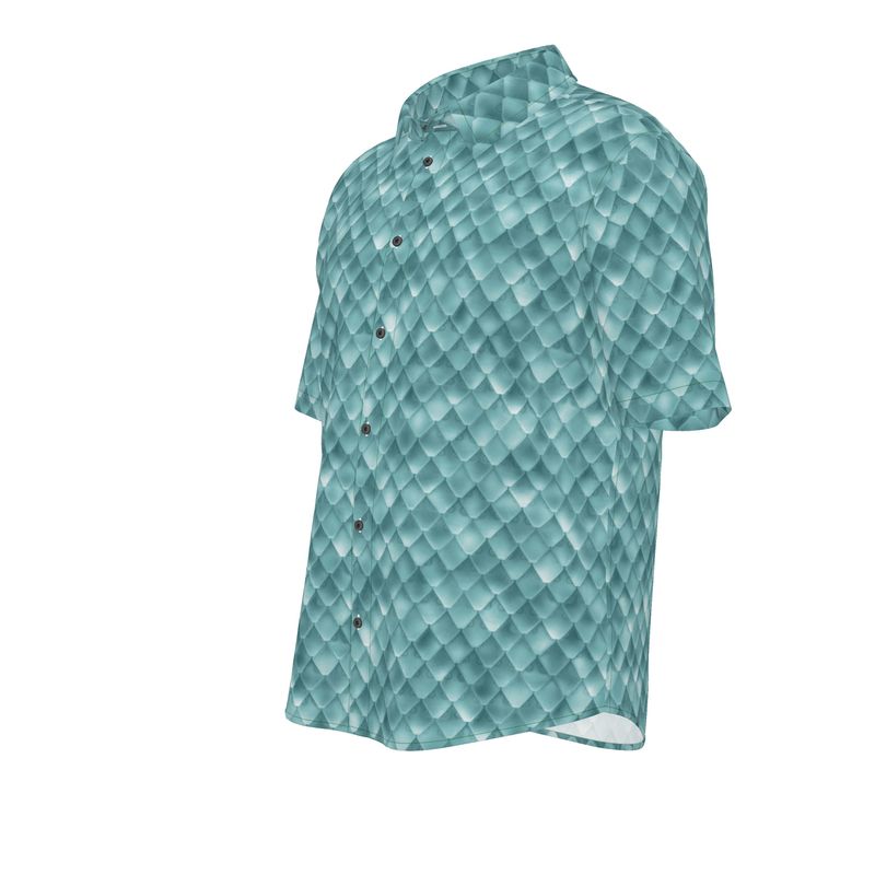 Men’s Short Sleeve Shirt – “Aqua Prism” in Glacial Teal