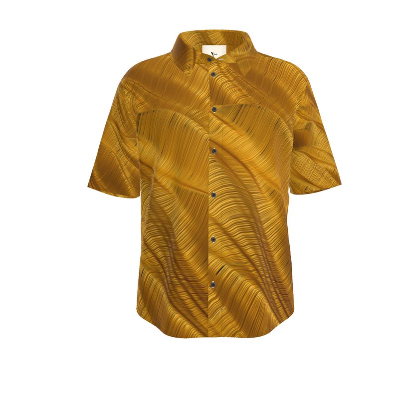 Men’s Short Sleeve Shirt – “Goldrush Phase” in Molten Amber