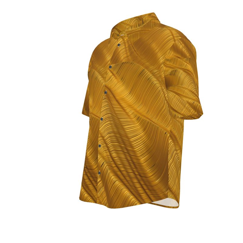 Men’s Short Sleeve Shirt – “Goldrush Phase” in Molten Amber