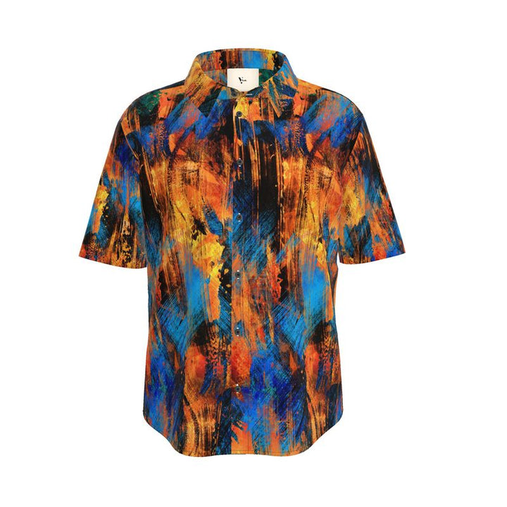 Men’s Short Sleeve Shirt – “Graff Stroke” Firebrush Abstract