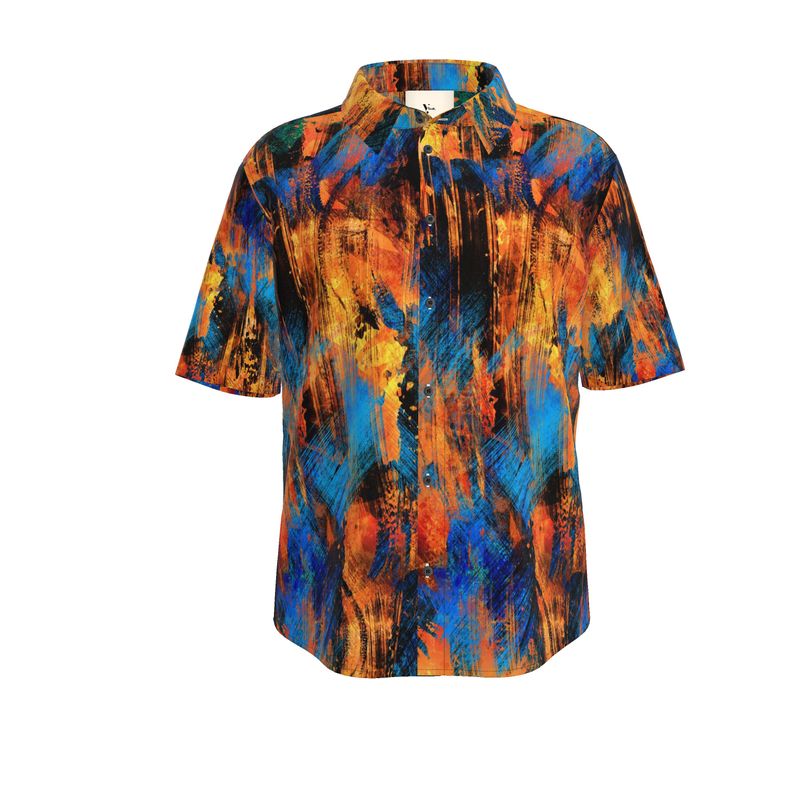 Men’s Short Sleeve Shirt – “Graff Stroke” Firebrush Abstract