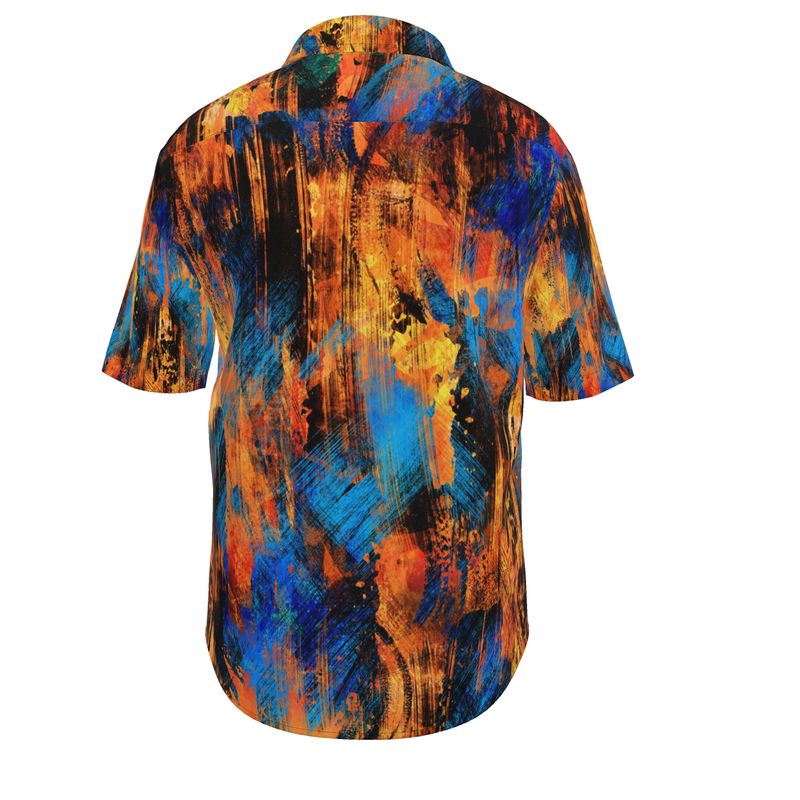Men’s Short Sleeve Shirt – “Graff Stroke” Firebrush Abstract