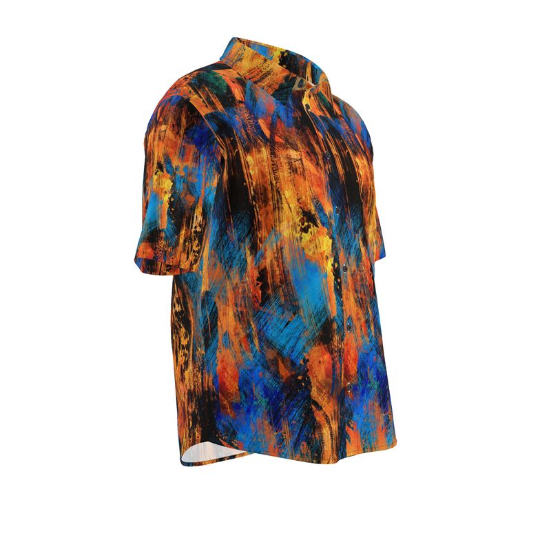Men’s Short Sleeve Shirt – “Graff Stroke” Firebrush Abstract