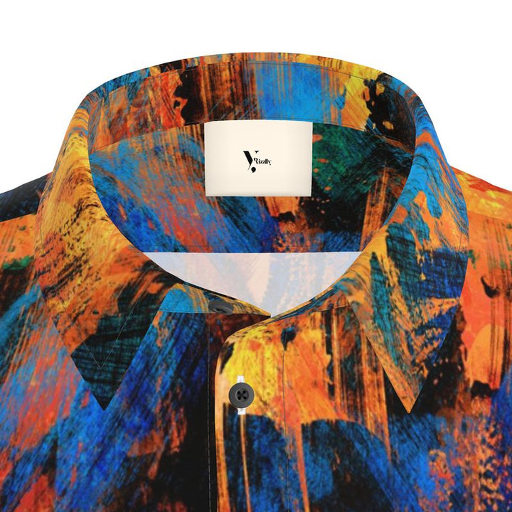Men’s Short Sleeve Shirt – “Graff Stroke” Firebrush Abstract