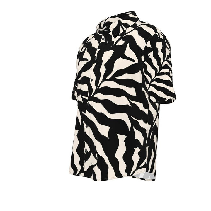 Men’s Short Sleeve Shirt – “Zebrisque” Monochrome Wild