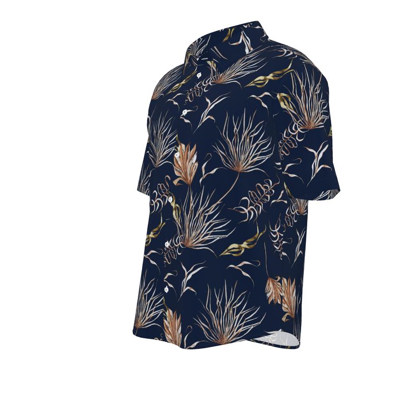 Men’s Short Sleeve Shirt – “Midnight Flora” Artwork