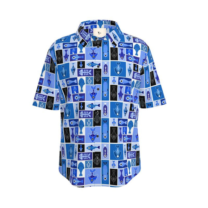 Men’s Short Sleeve Shirt – “Aegean Tiles” Artwork