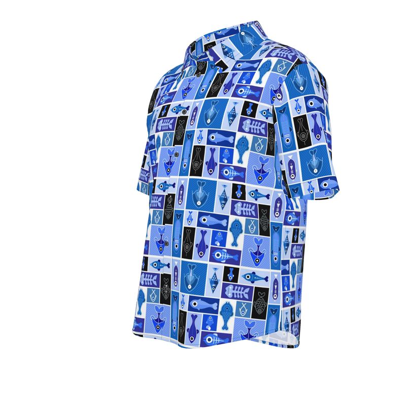 Men’s Short Sleeve Shirt – “Aegean Tiles” Artwork