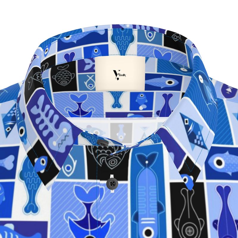 Men’s Short Sleeve Shirt – “Aegean Tiles” Artwork