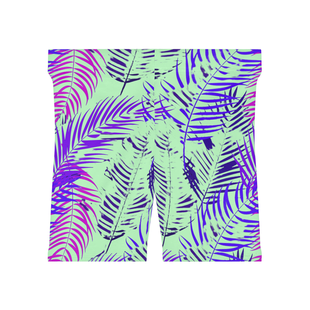 Tropical Aqua Vibe Biker Shorts