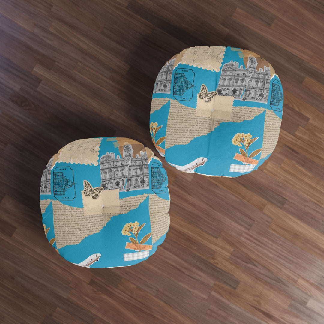 France Tufted Floor Pillow, Round