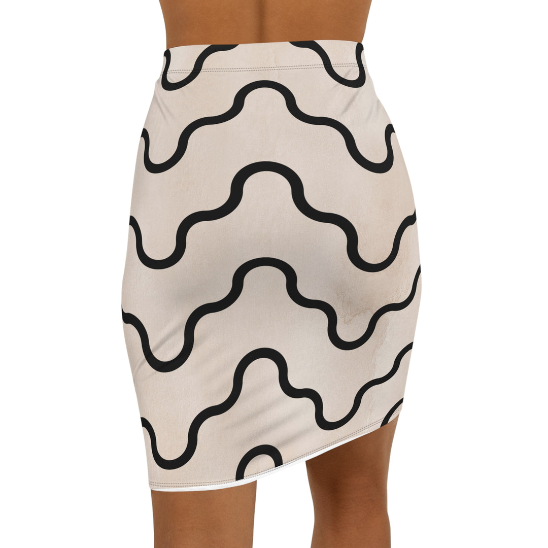 Curly Mid-Waist Pencil Skirt