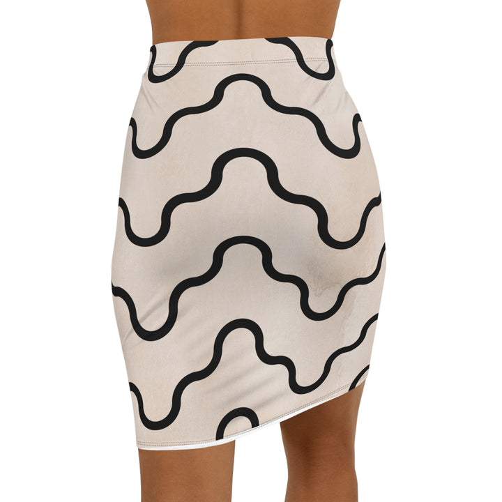 Curly Mid-Waist Pencil Skirt