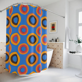 Vibrant Geometric Shower Curtain for Colorful Bathrooms