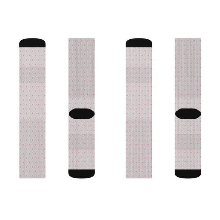 Grey Pink Tartan Socks