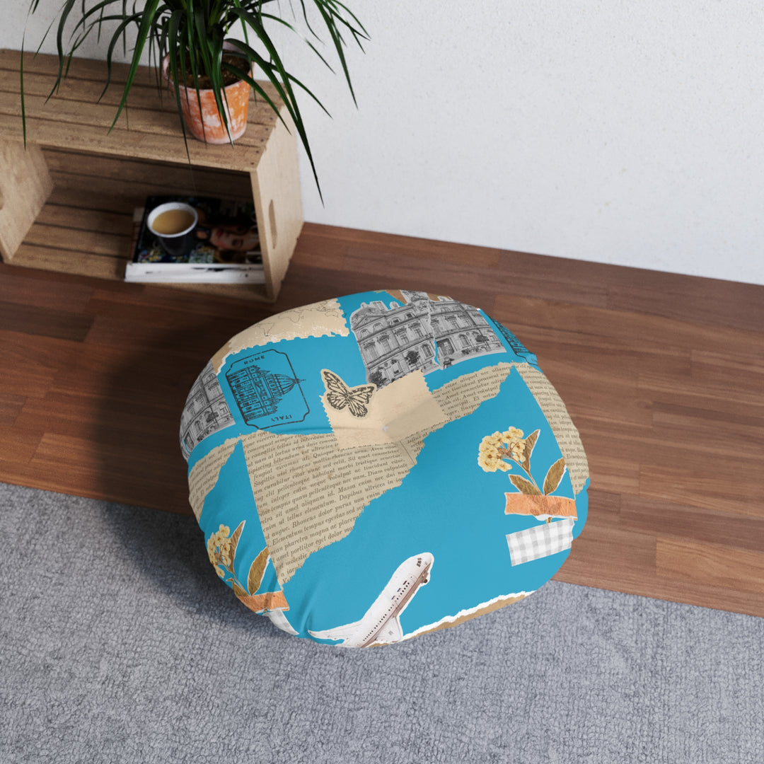 France Tufted Floor Pillow, Round