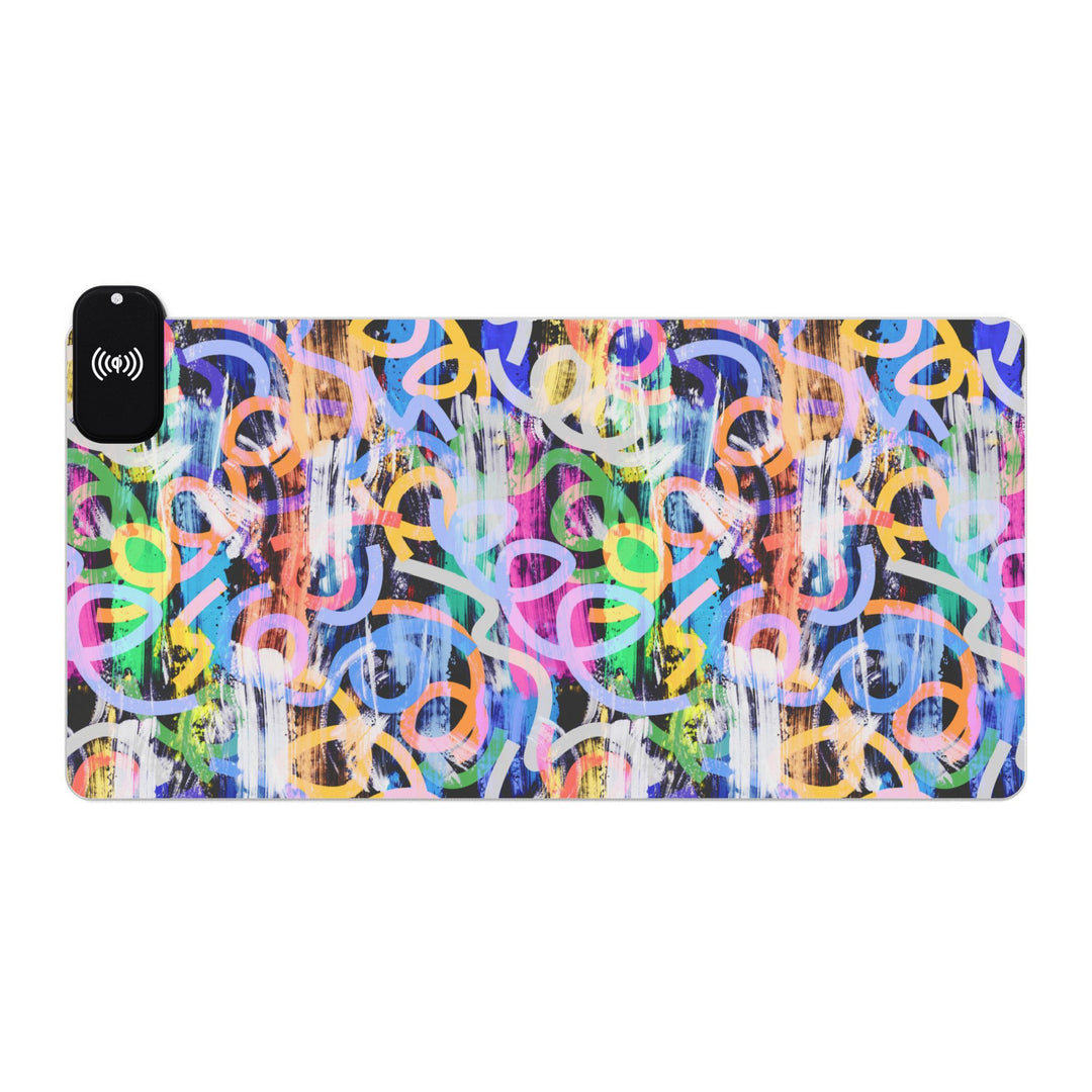 LED Graffiti Gaming Mouse Pad, Wireless Charging