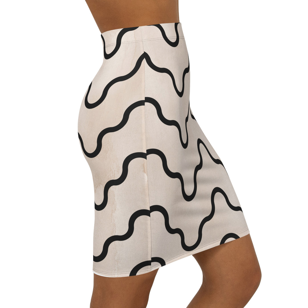 Curly Mid-Waist Pencil Skirt