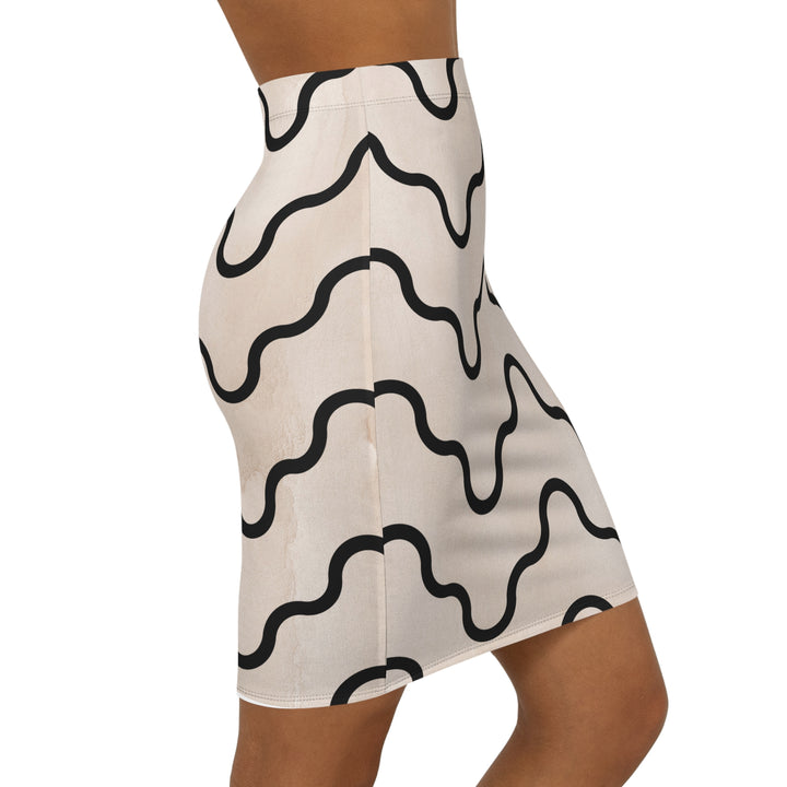Curly Mid-Waist Pencil Skirt