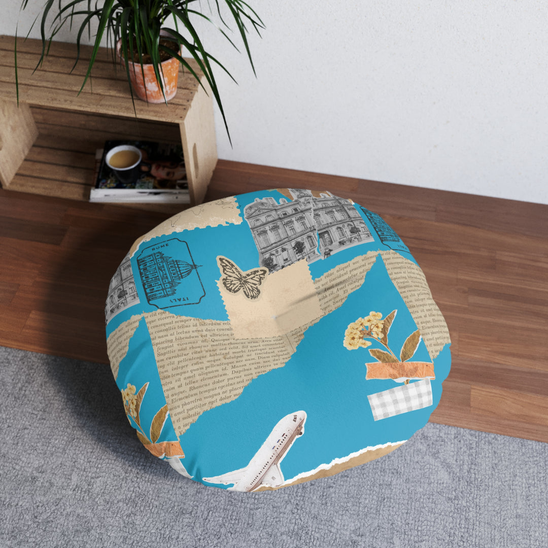 France Tufted Floor Pillow, Round