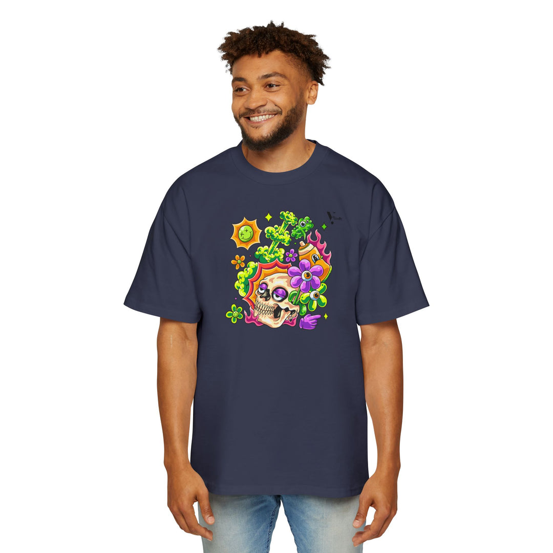 Skull & Floral Oversized Tee