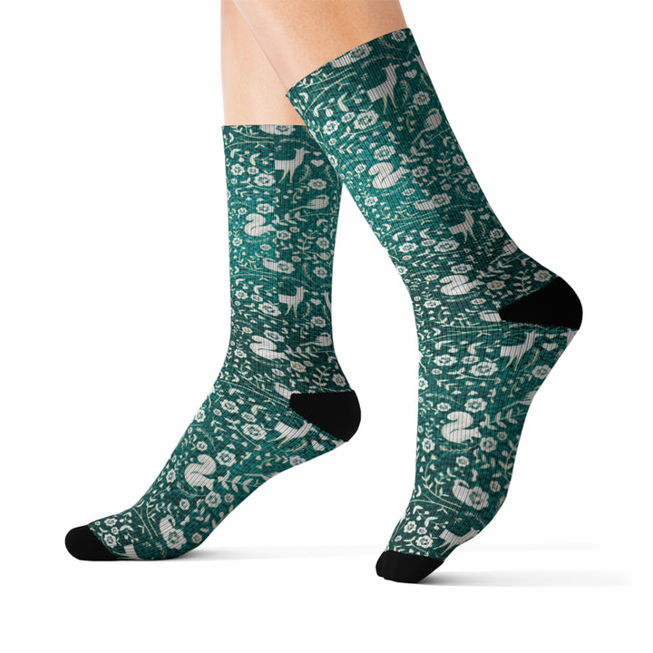 Whimsical Floral Sublimation Socks