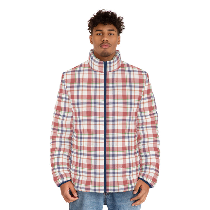 Men's Plaid Puffer Jacket - Stylish and Warm for Everyday Adventures - Rizzlly
