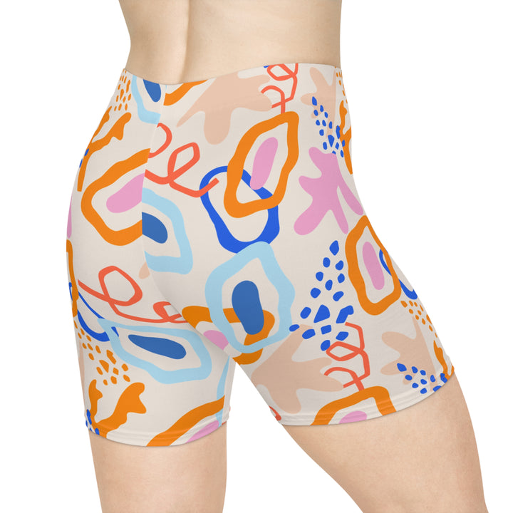 Colorful Abstract Biker Shorts