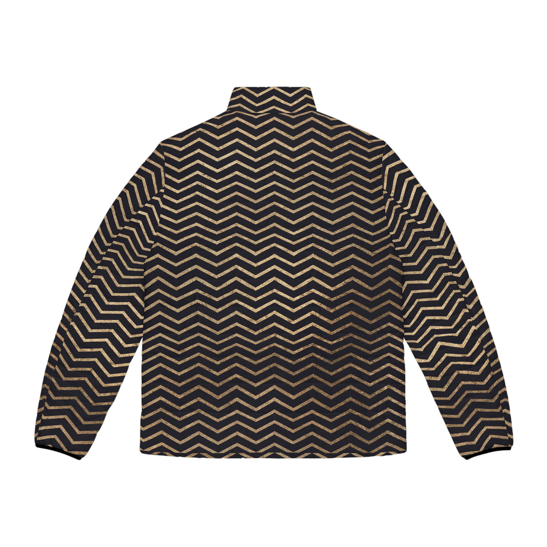 Brown Chevron Puffer Jacket