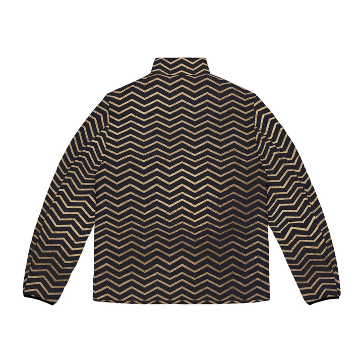 Brown Chevron Puffer Jacket